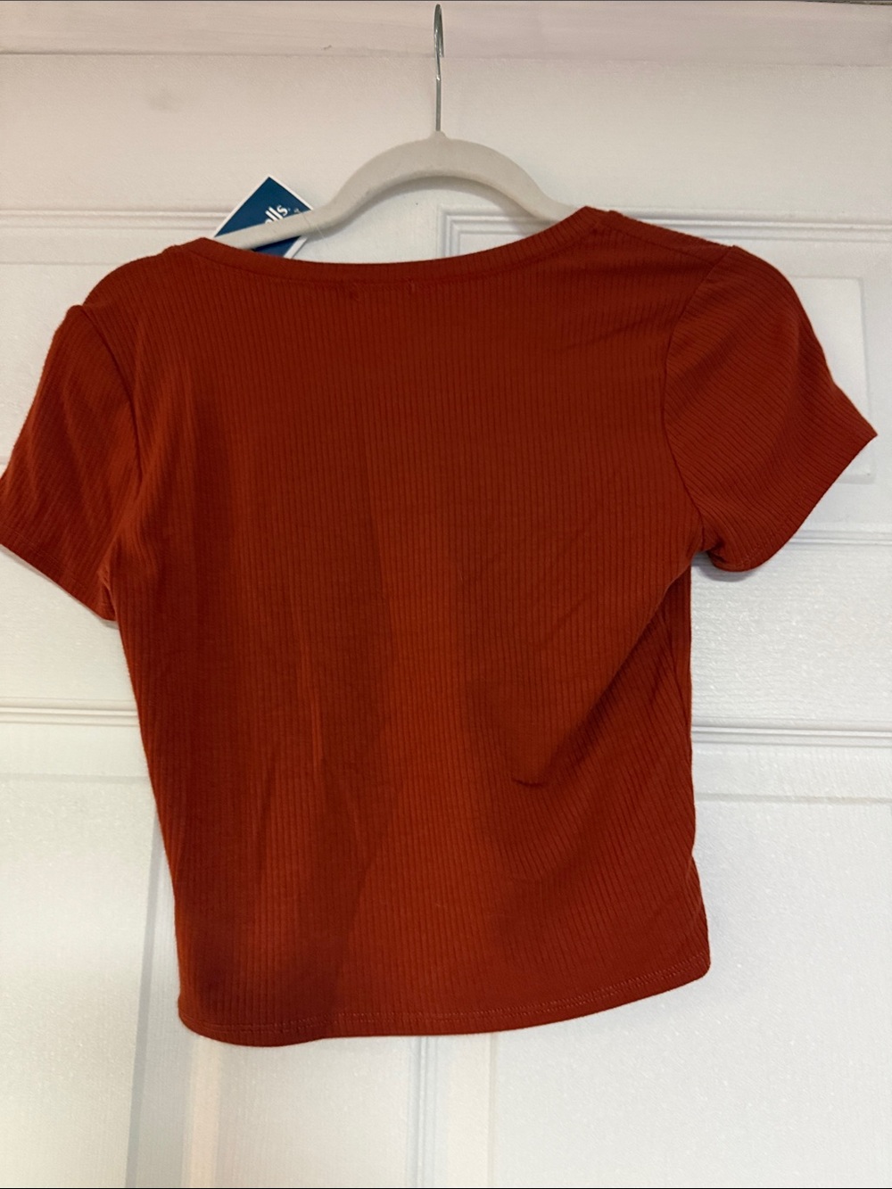 No Boundaries Rust Ribbed Cropped Tee - Picture 3 of 3
